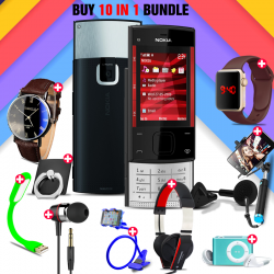 10 in 1 Bundle Offer , Nokia X3 Mobile Phone ,Portable USB LED Lamp, Wired Earphones, Ring Holder, Headphone, Mobile Holder, Macra Watch, Yazol Watch, Selfie Stick, Mp3 Player